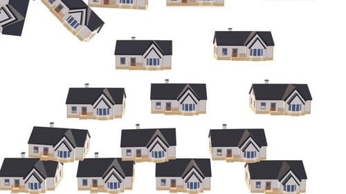 Falling Geometric Houses Transition