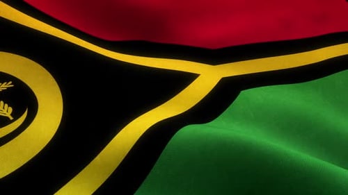 Realistic Waving Vanuatu National Flag Animation