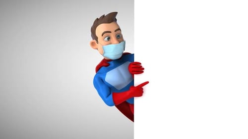Fun superhero with a mask