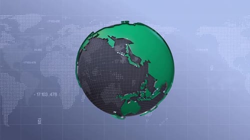 Rotating Digital Earth Globe for Corporate Technology and Data Presentations