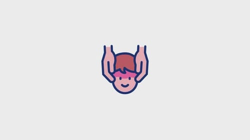 Animated Head with Hands Health and Wellness Icon