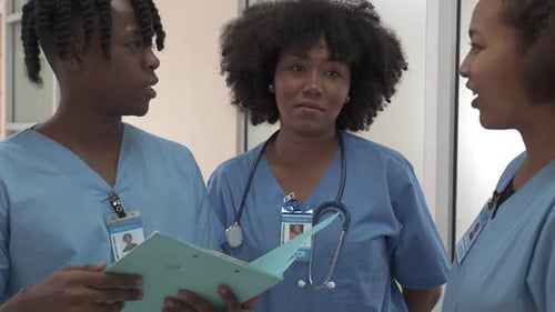 Group of doctor write on clipboard in the ward, Healthcare professionals