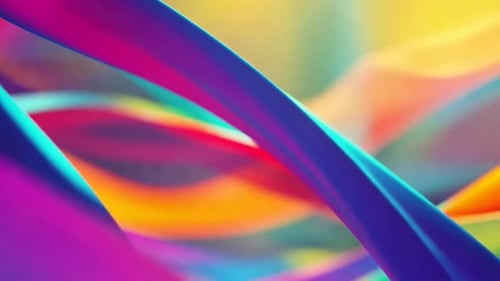 Rubans 3D colorés abstraits, fond de mouvement fluide