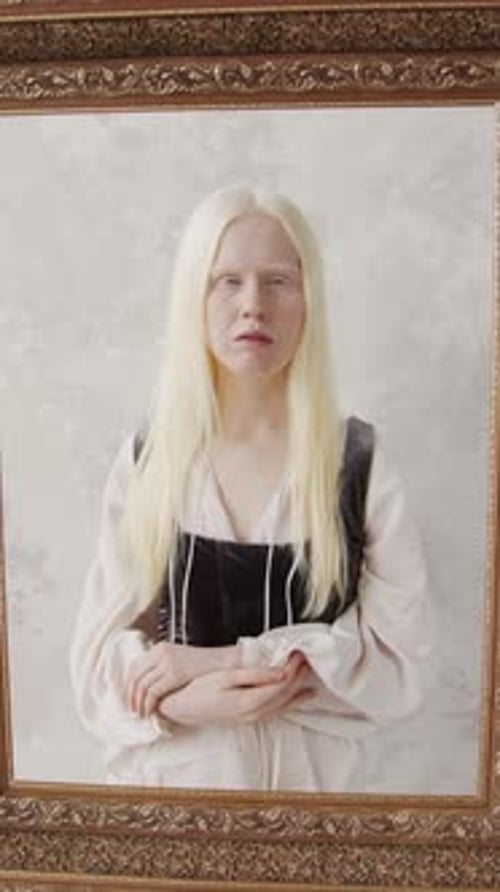 Portrait of a Blonde Young Adult in Frame