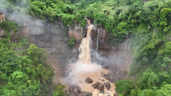 Aerial Dirty waterfall during flood, Nature Stock Footage ft. Dirty ...