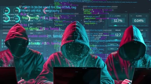 Cyber Security And Hacker Launch Attack