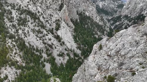 Mountain Rock Cliff Surface Close Up Aerial View Of A Beautiful Mountain Landscape With High Peaks