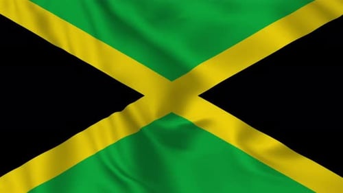 Seamless Loop Waving Flag of Jamaica
