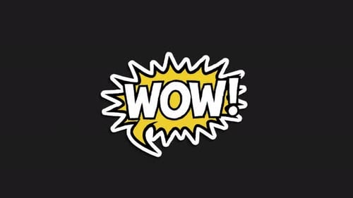 Wow Speech Bubble Wackle Sticker im Doodle-Stil