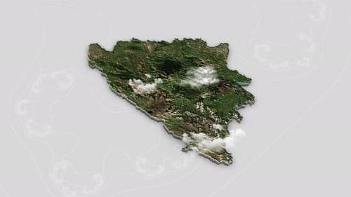 Animation de la carte du pays de la Bosnie-Herzégovine 3D