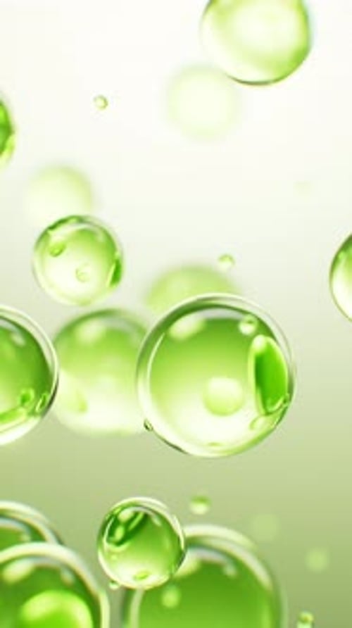 Transparenter grüner Flüssigblasenhintergrund