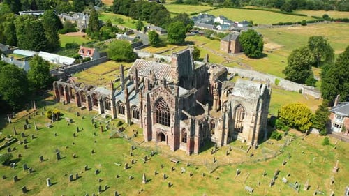 Melrose y Melrose Abbey en The Scottish Borders