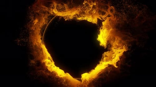 Golden Particle Energy Ring Reveal Loop