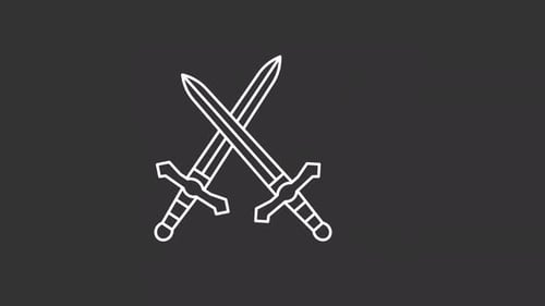 Sword fight white line animation