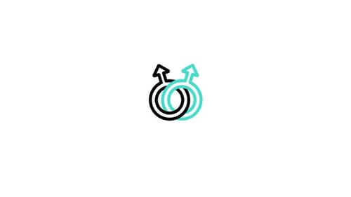 Animated Interlocking Male Gender Symbols
