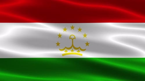 Realistic Waving Flag of Tajikistan Seamless Loop Animation