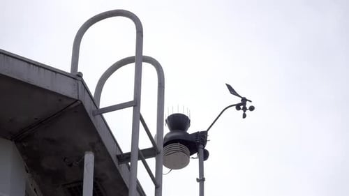 Weather Station Measuring Wind Speed and Direction