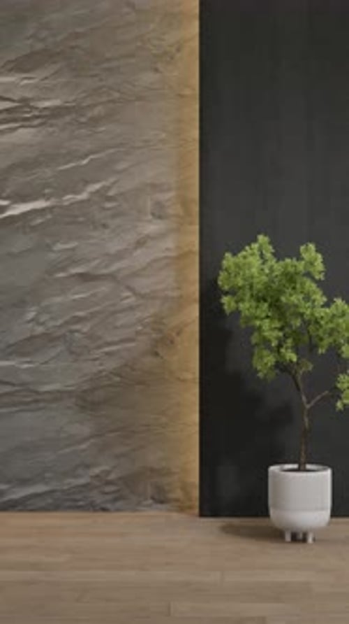 Decorative wall in an empty room. Background. 3d render