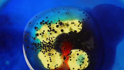 Abstract Fluid Patterns with Golden and Blue