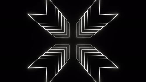 White Neon Arrows Background Vj Loop In 4K