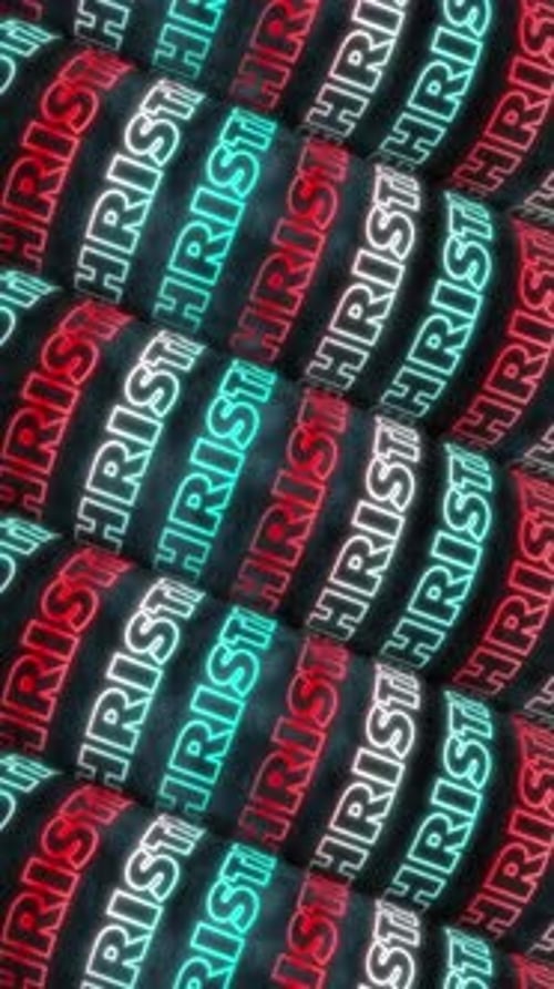 Merry Christmas Holiday Text Outline Abstract Decoration Vertical Background Loop