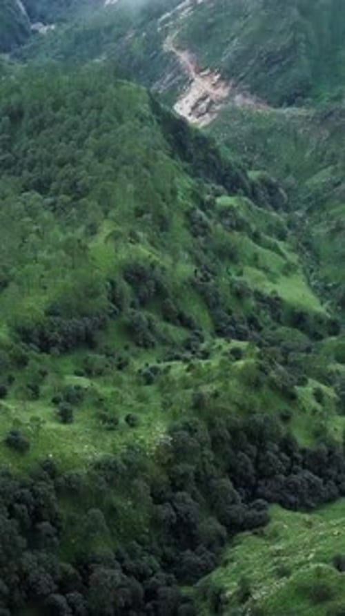 Breathtaking Lush Green Mountain Landscape with an Amazing Aerial View From Above Stock Clip
