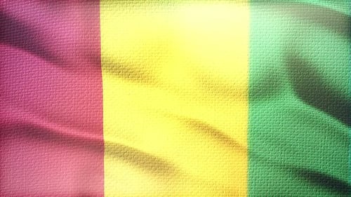 Waving Textured Flag Background with Red Yellow Green Stripes