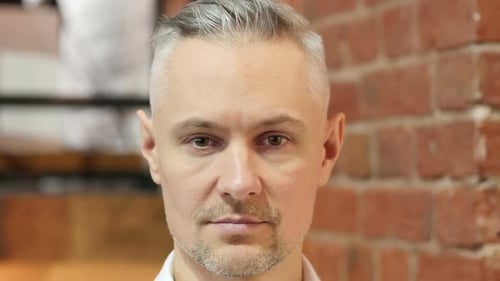 Close Up of Middle Age Man Face