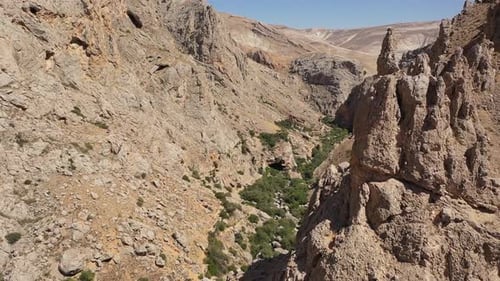 Aerial View Of Giant Rocks Canyon And Trees