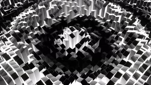 Black And White Random Shape Rectangular Waves Background Vj Loop In 4K