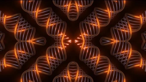 Seamless Loop of Futuristic Glowing Abstract Spirals