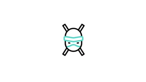 Minimalist Ninja Icon Reveal with Swords Animation