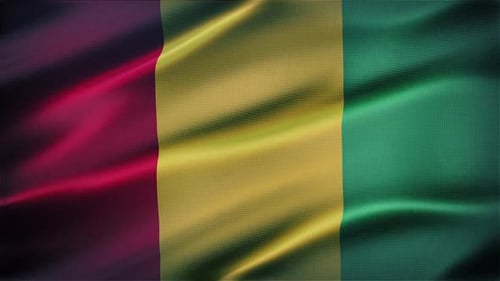 Waving Flag of Guinea Seamless Loop Animation