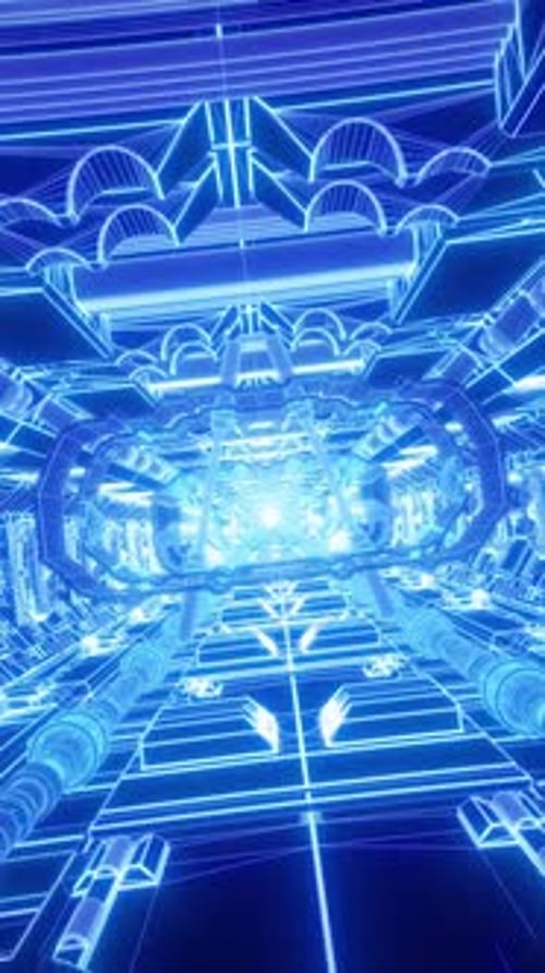 Vertical Video Futuristic SciFi Tunnel