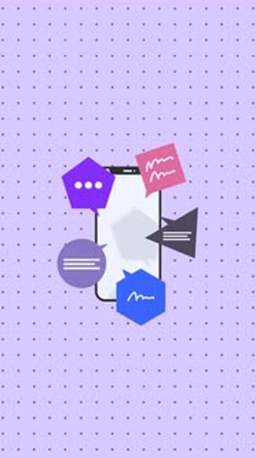 Animated Communication Icons and Smartphone Flat Design Explainer