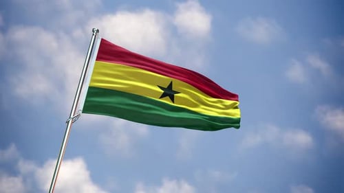 Realistic Flag Ghana