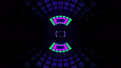 Purple And Turquoise Changing Light Effect Tunnel Background Vj Loop In 4K