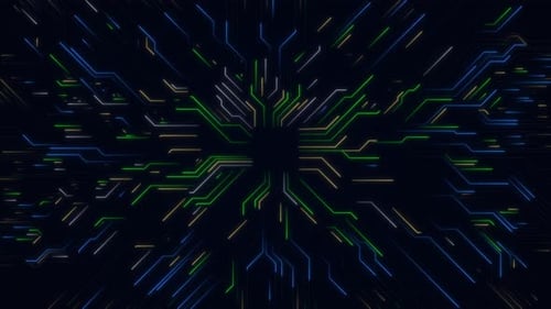 Animated Circuit Board Motherboard Digital Chip PCB Scifi Chic Cyberpunk Graphic Elements Network of