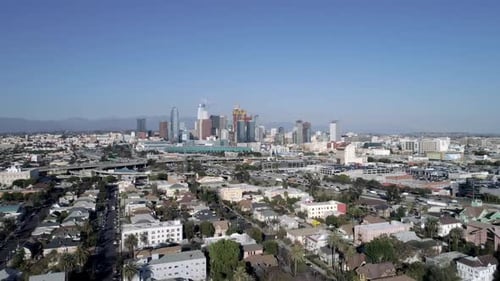 Los Angeles, California / USA - July 16, 2017: Downtown LA Skyline