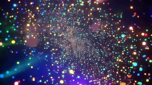 Abstrakte dynamische mehrfarbige Bokeh-Partikelbewegung