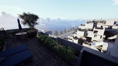 A Sweeping View of a City From a Rooftop