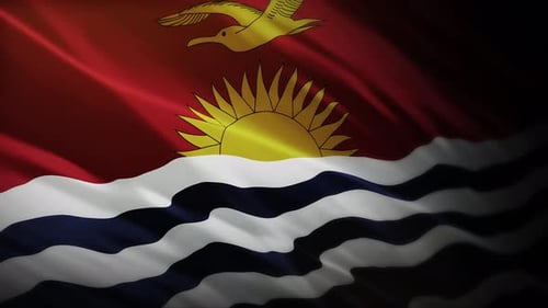 Kiribati National Flag Waving Seamless Loop Animation