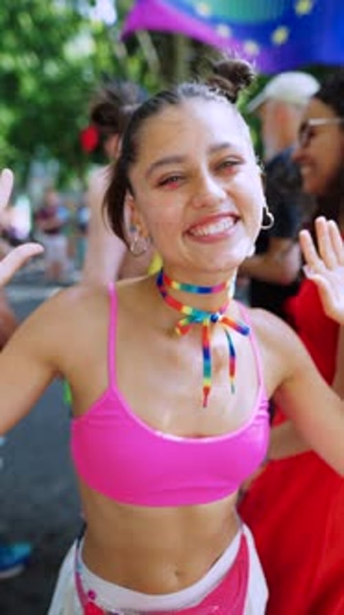 A Joyful and Colorful Celebration at the Vibrant Pride Parade Brimming with Love and Unity for All