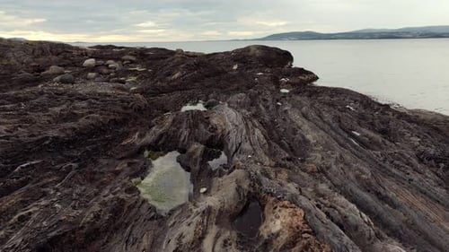 Aerial Perspective Volcanic Rocky Norway Amidst Cloudy Cold Weather Nature Unveiled
