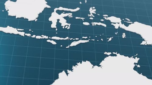 Blue Timor Leste 3d Map with Pointer Pin Surrounded with Other Countries in White Political Map with