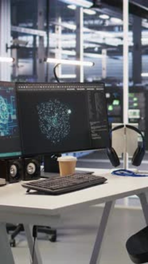 Vertical Video Data Center Workstation Equipped with Machine Learning Software