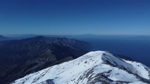 Snowy mountain landscape aerial 4k