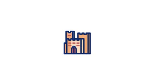Modern Castle Icon Reveal Animation