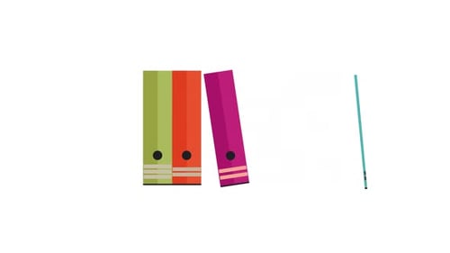 Animated Flat Design Filing Cabinet Icons