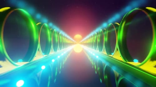 Retro Wave Colorful Background Endless Futuristic Loop
